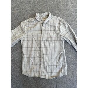 Marine Layer Shirt Mens Medium Gray Flannel Windowpane Check Casual Button Up